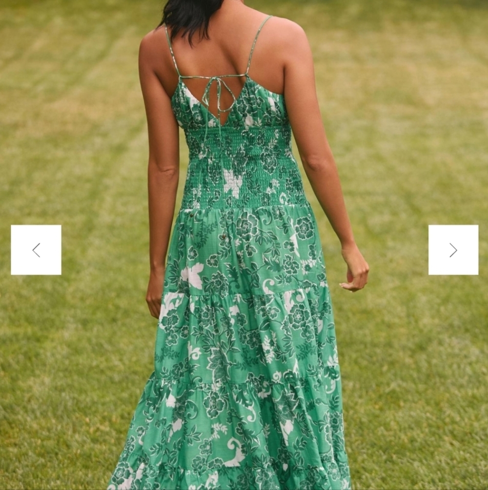 By Anthropologie The Josephine Smocked Drop-waist Maxi Dress - Picture 3 of 9